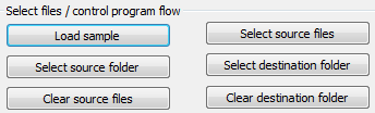 File organizer: File selection buttons
