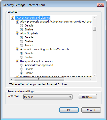 Enable Activex Controls In Vista